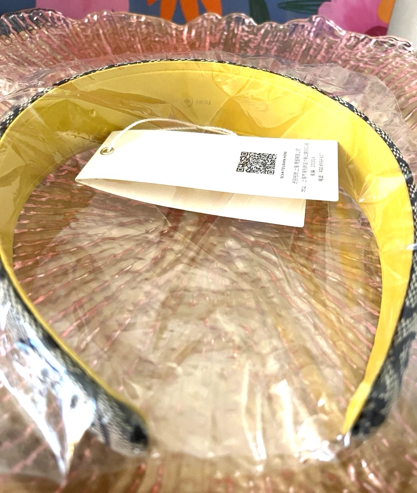 Diadema Tory Burch T Monograma Logo en Tory Navy NUEVA con ETIQUETA Foto 2 de 3