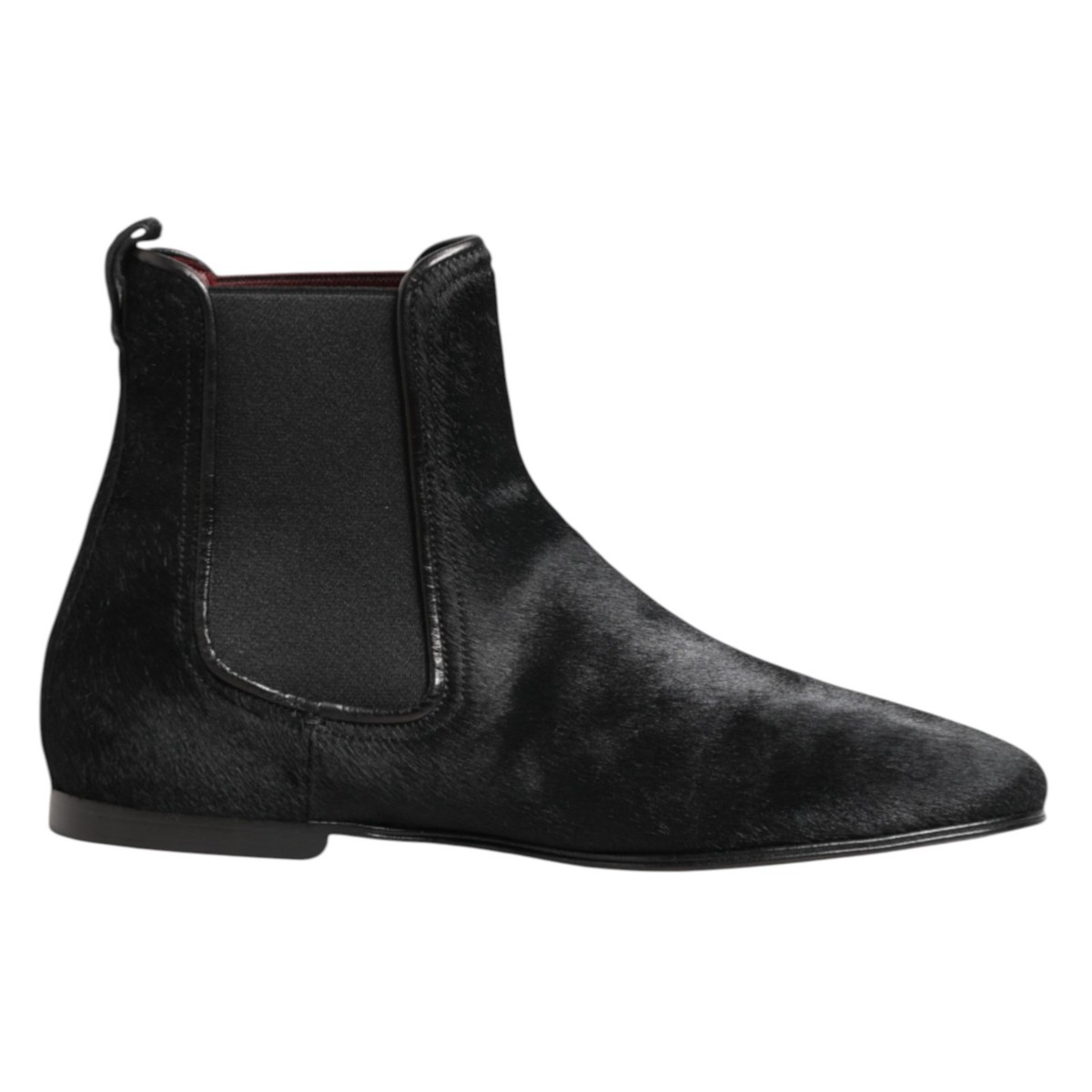 Dolce & Gabbana Black Leather Slip On Chelsea Boots Men\'s Shoes Boots-dolcegabbana-chelsea-  main image 4