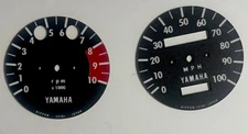 1971 Yamaha CT1 175 tachometer and speedometer face plates U. S. version