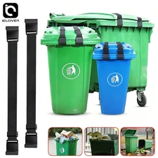 2PCS Outdoor Trash Can Lock Garbage Bin Lid Strap Belt for Animals Raccoon Proof