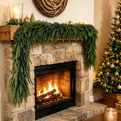 9FT Artificial Norfolk Pine Garland, Real Touch Greenery Christmas Garlands