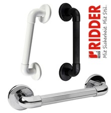 RIDDER Haltegriff S / Wannengriff / Badewannengriff - Chrom / Schwarz / Weiß