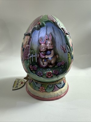 Jim Shore Spring Love Easter Egg Diorama 2009 Lighted Easter Scene 4015889 NEW