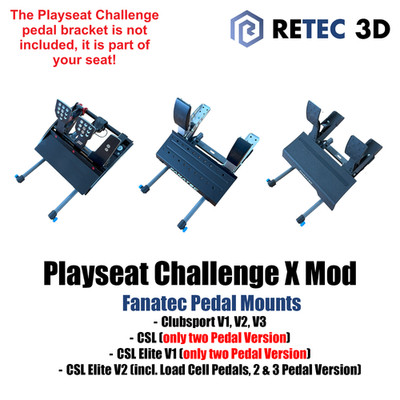Playseat Challenge X Mod - Fanatec Pedal Mounts Clubsport / CSL / CSL Elite