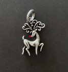Brighton Christmas Rudolph red nose reindeer holiday silver charm pendent — photo 1