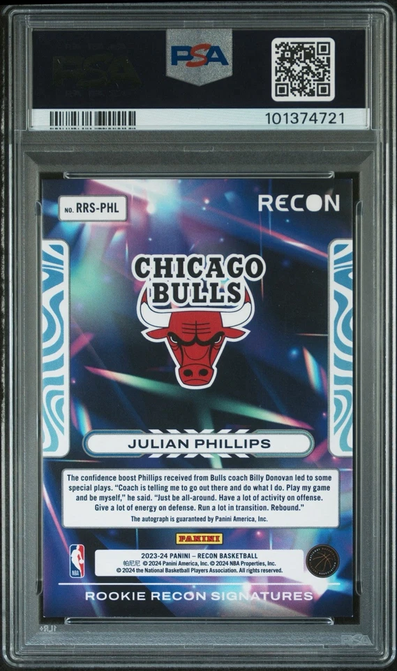 2023-2 Recon #RRSPHL JULIAN PHILLIPS Rookie Signatures RED #’/99| PSA 8.5/PSA 10 - Image 2 of 4