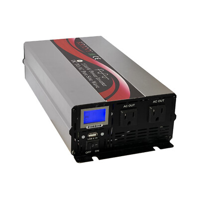 2500W Car Power Inverter 12V/24V DC to 120V AC Pure Sine Wave Converter US Stock