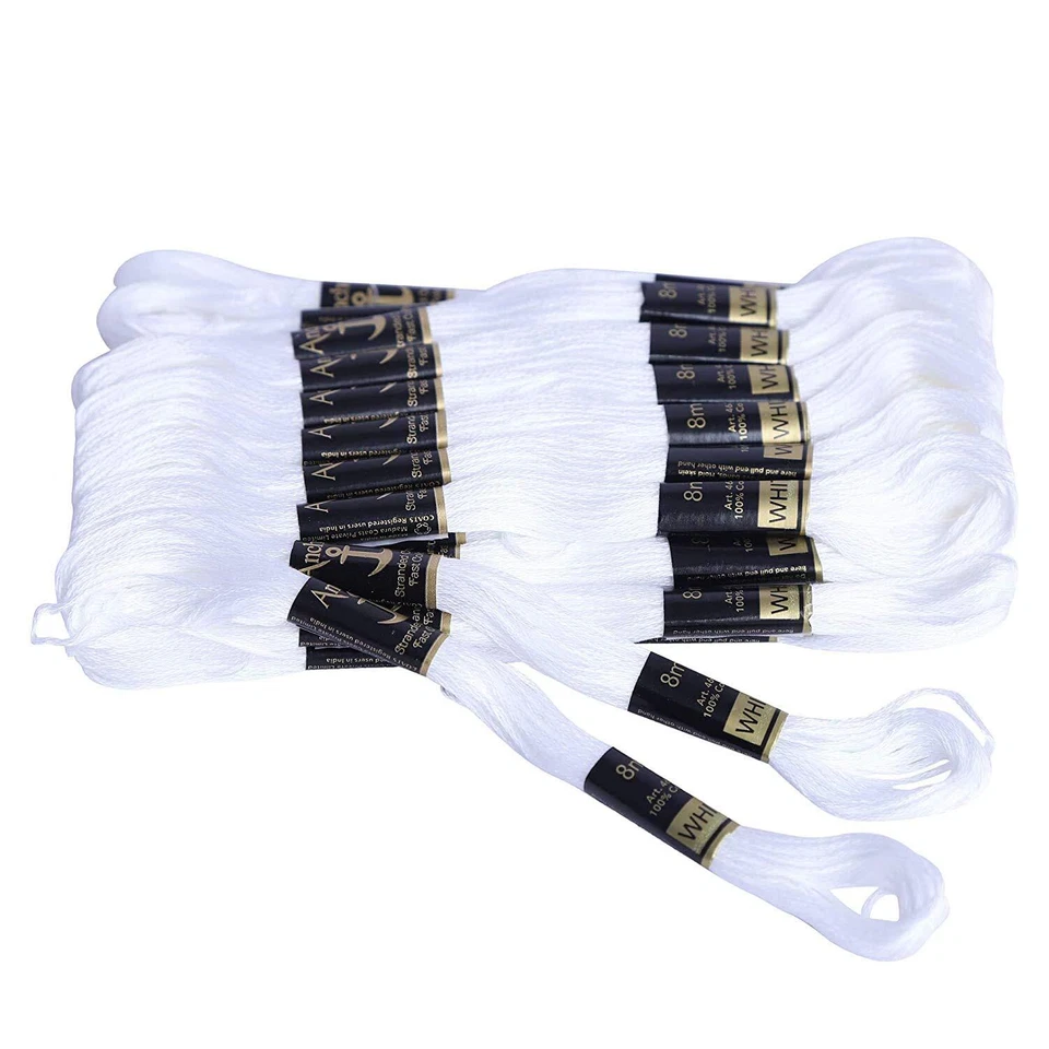 Anchor Stranded Cotton Thread Hand Embroidery Stitch Thread Set of 25 White - Image 2 of 3