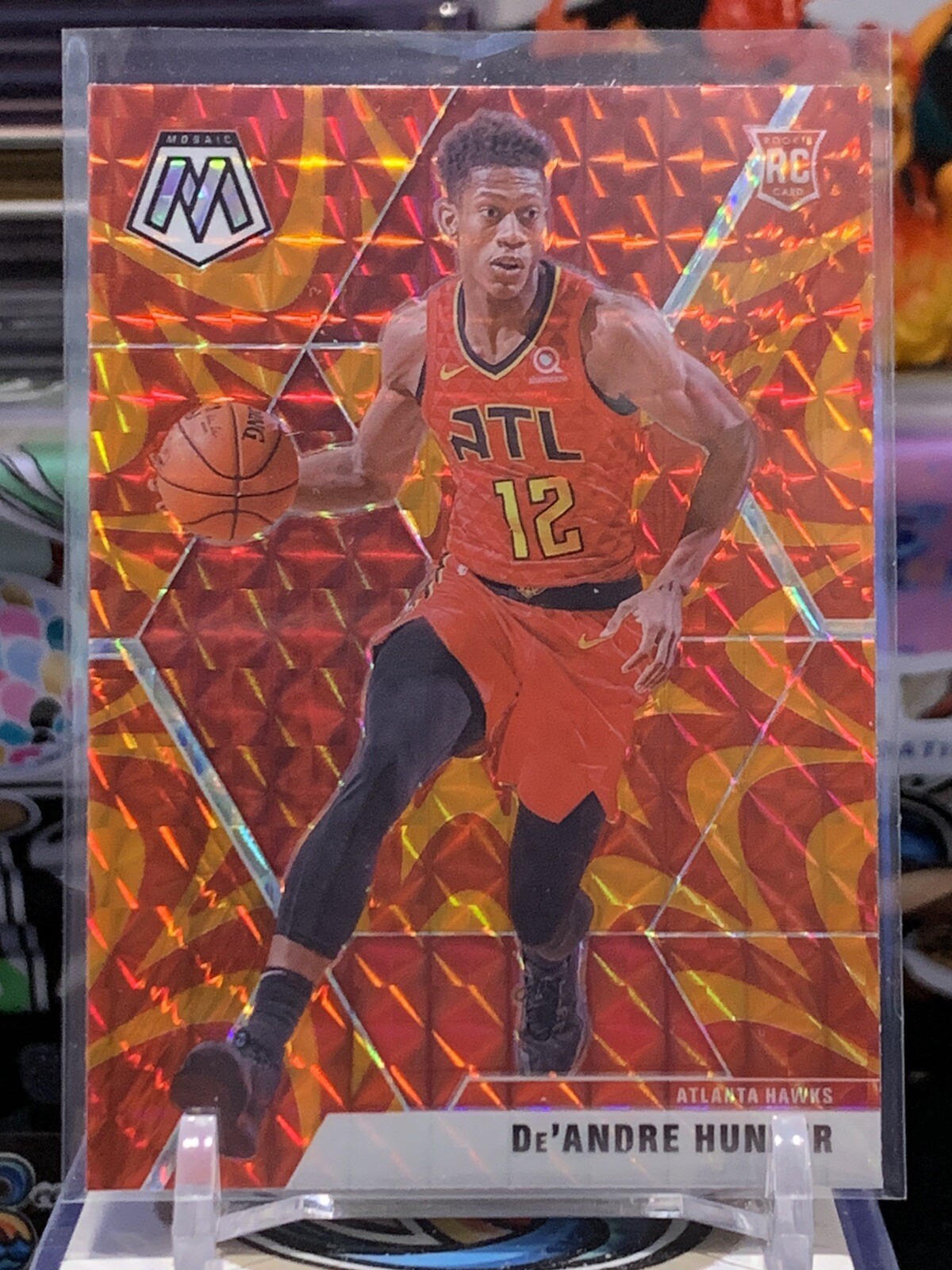 2019-20 Panini Mosaic Basketball Reactive Orange #239 De'Andre Hunter JB 7A