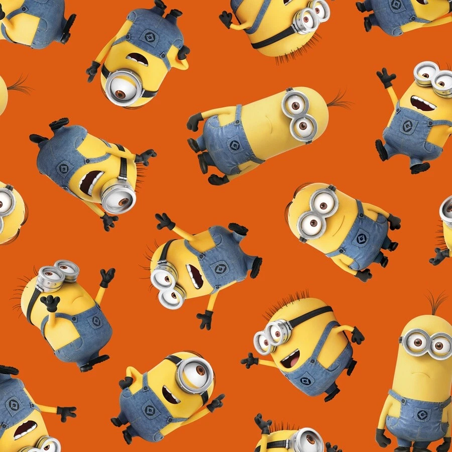 Despicable Me 1 in a Minion Toss Orange Minions Fabric By the FQ 1 4 YD