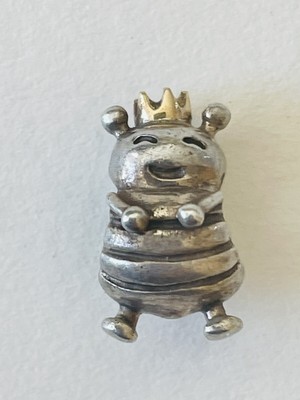 Authentic Pandora Sterling Silver and 14k Gold Queen Bee Charm  Retired