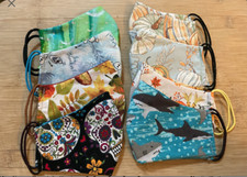 Kids 3-6 Handsewn/Washable/Reusable/Reversible/Cotton-8 variations Face Covering