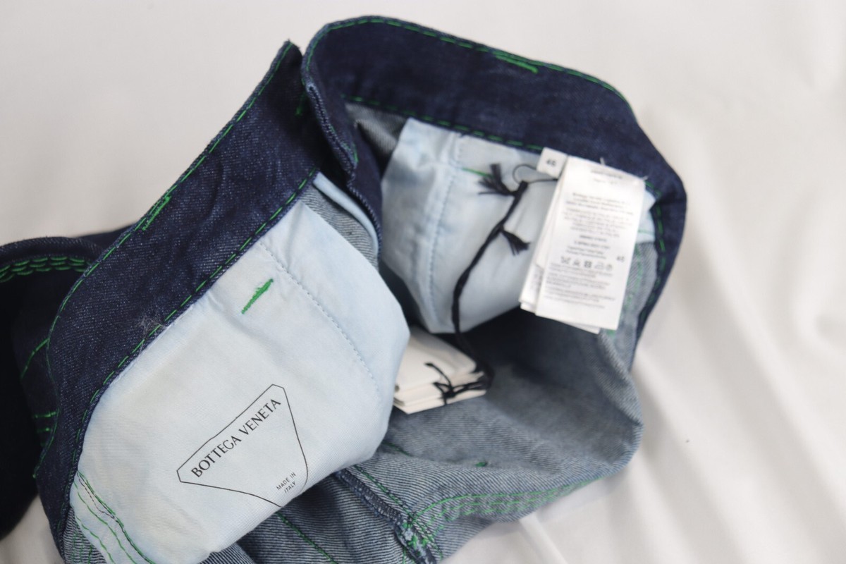 デニム・ジーパン Bottega Veneta Jeans 813032V3PD01000 Bottega Veneta Denim Print Leather Jeans | Nordstrom