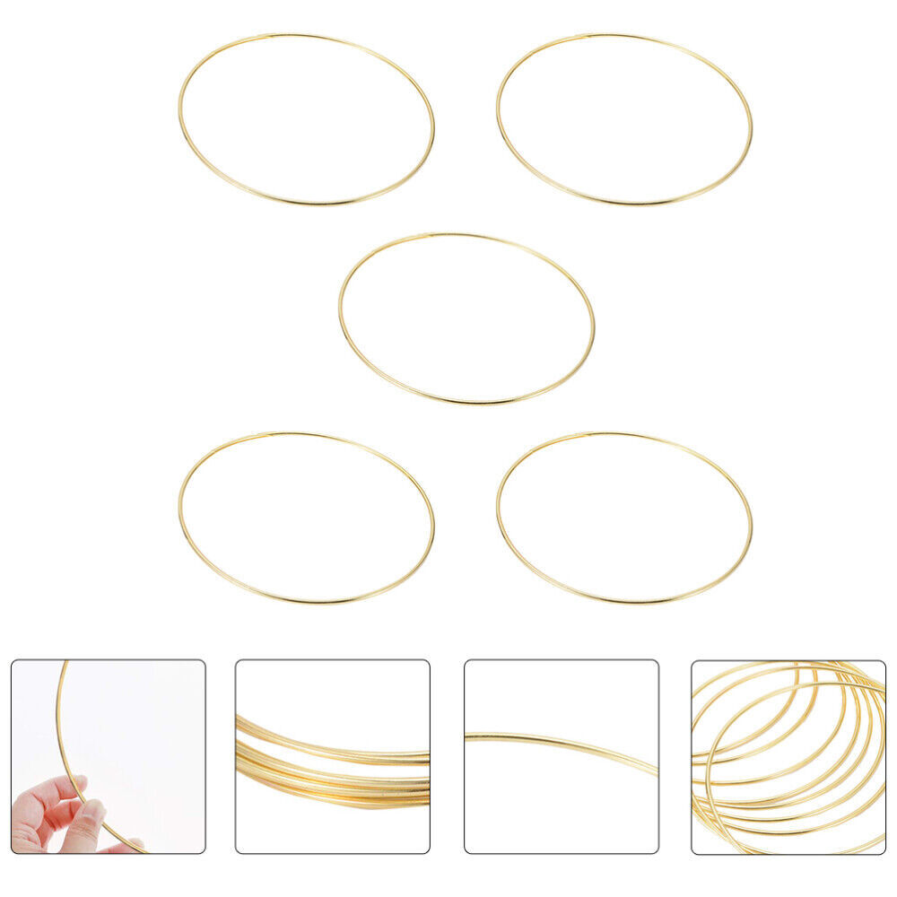 10 Stück 20cm Metallringe Gold - Traumfänger Bastelset Mit 5 Holzständern