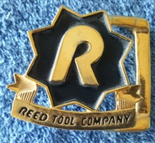 VINTAGE REED TOOL COMPANY OILDFIELD GOLDTONE BELT BUCKLE