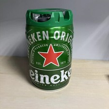 Heineken Mini Barril VACÍO 5L Acero Lata de Cerveza Hombre Cueva Bar Decoración
