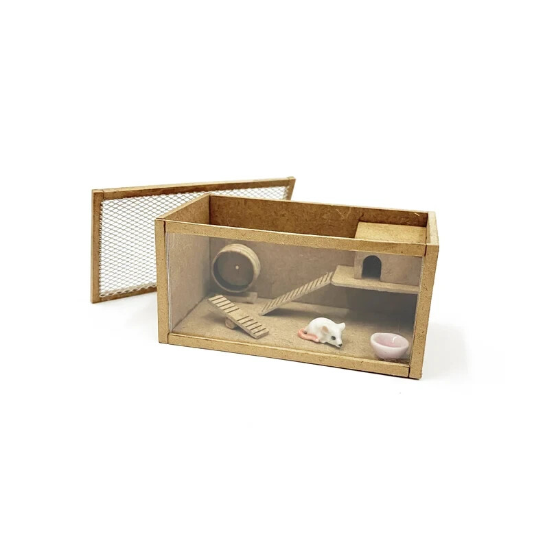 Miniature Dollshouse Animal Enclosure 1:12 DIY Kit Mouse Hamster