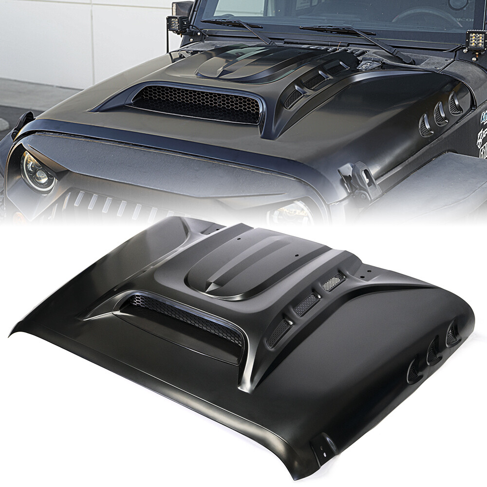Xprite Black Steel Vented Hood Scoop for 2007-2018 Jeep Wrangler