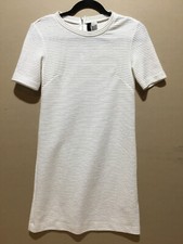 Divided dress, size 8, white, short sleeve, stretch, ribbed