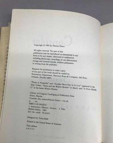 Lot 2 Books Pair By Harriet Doerr Consider This Senora Tiger Grass Short Stories - Picture 7 of 8