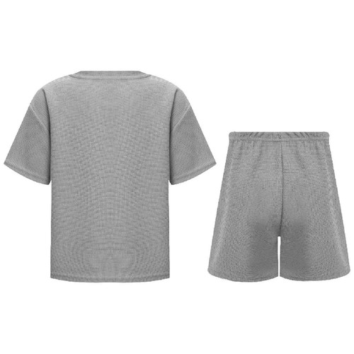 Unisex Kids Set Casual Outfit Texture Suit Sweatshirt Uniform T-shirt Team Boys - Picture 9 of 54
