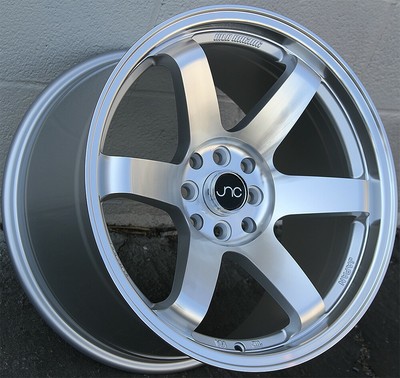 SET OF 4 JNC WHEELS JNC014 15x8 4x100 +20 SILVER MACHINE FACE