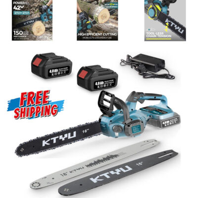 42V Cordless Chainsaw Electric Battery Powered WoodCutting/Logging/Tree Trimming