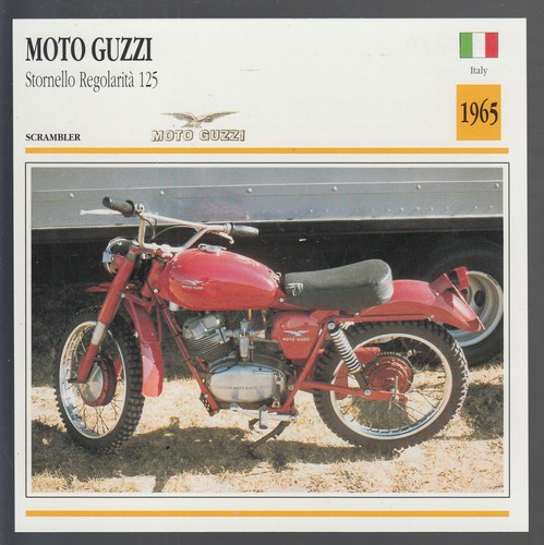 1965 Moto Guzzi Stornello Regolarita 125 Italy Motorcycle Photo Spec Info Card