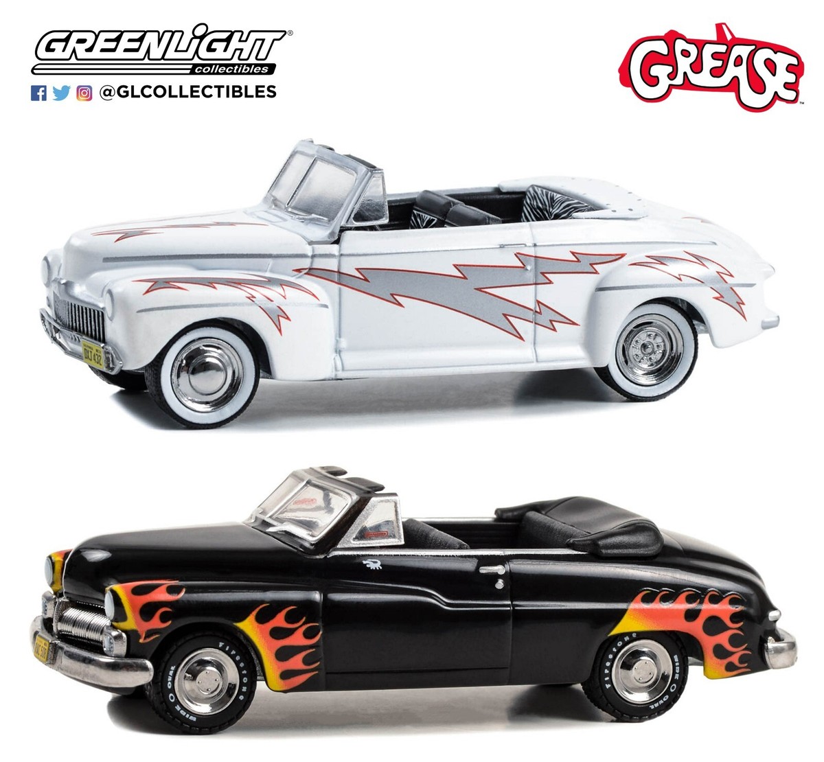 1:64 GreenLight *HOLLYWOOD SET* GREASE 1940 Ford Lightning & 1949
