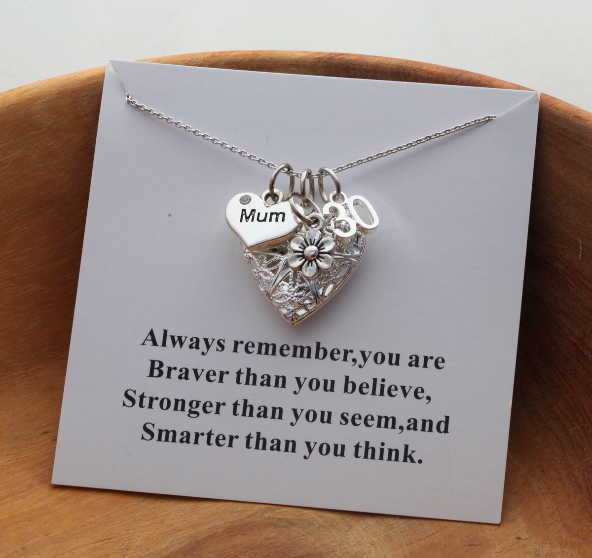 30th Birthday gift Necklace -Mum Sister Best friend Daughter Niece  Card