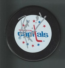 Pat Riggin Signed Washington Capitals Puck