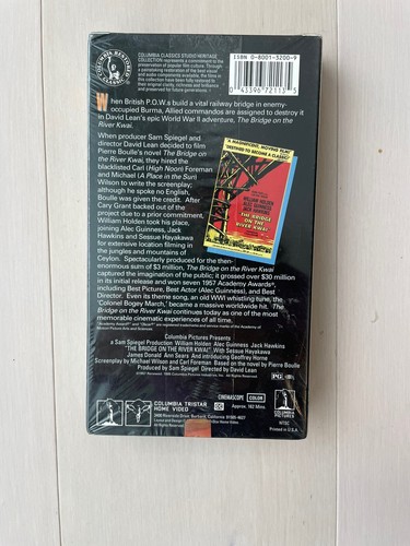 The Bridge on the River Kwai VHS New Sealed 1985 Columbia Restored Classics - Picture 2 of 6