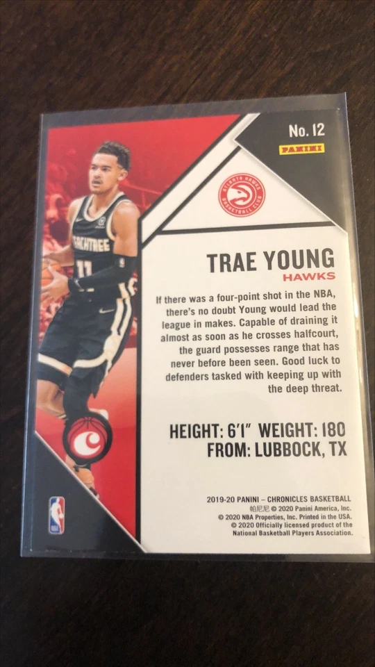 TRAE YOUNG ATLANTA HAWKS #12 2019-2020 PANINI CHRONICLES  - Image 2 of 2