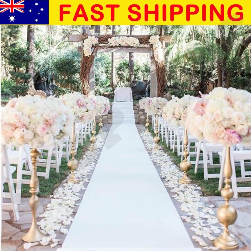 x 10M x 2mm White Carpet Aisle Runner Wedding Party Event
