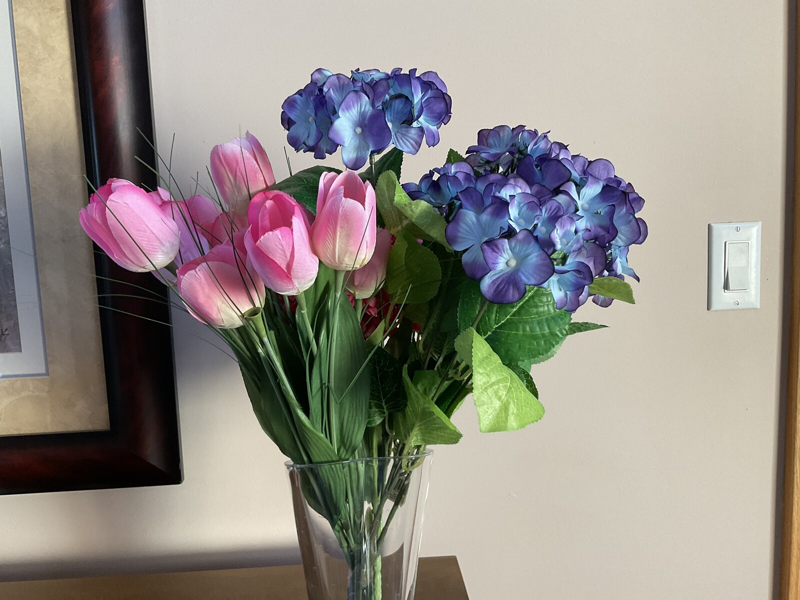 Artificial Spring Flowers ~ Hydrangea ~ Hyacinth ~ Tulips ~ Bouquet