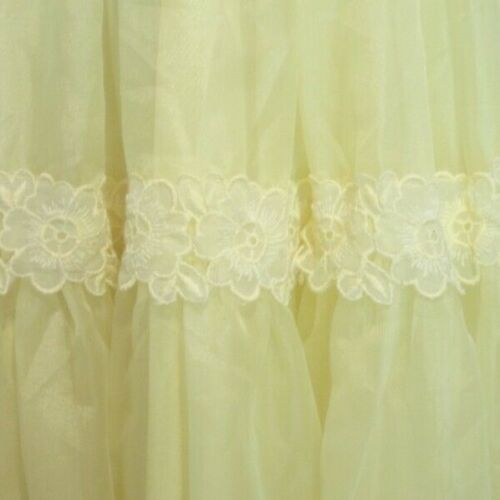 Emma Domb Yellow Prom Dress Full skirt Lemon White Lace Trim Ball Gown 1950s 60s - Picture 8 of 8