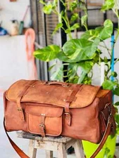 Aprove Leather Duffel Bags for Men and Women Historycal Leather Overnight Bag