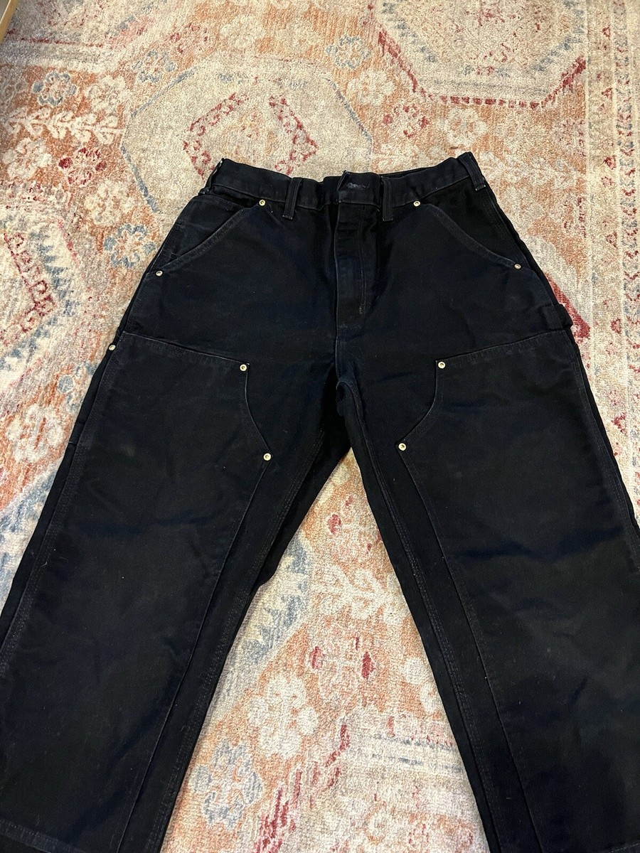 Carhartt Double Knee Pants 30x32 Black B01-BLK Loose Carhartt Double Knee Pants 30x32 Black B01-BLK Loose