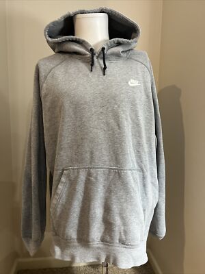 Nike Swoosh Pullover Hoodie Grey Sweatshirt Vintage Red Tag Sz 2XL XXL 