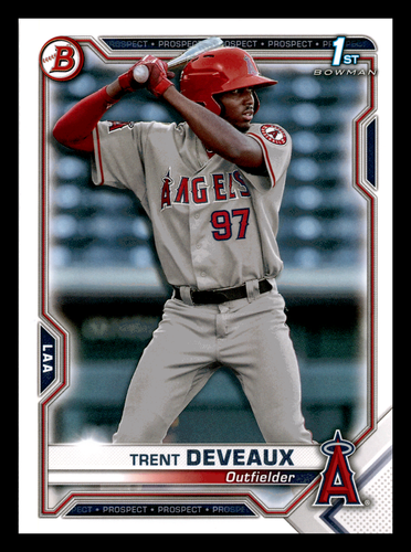 2021 1st Bowman Prospect Trent Deveaux Los Angeles Angels #BP-94 Mint