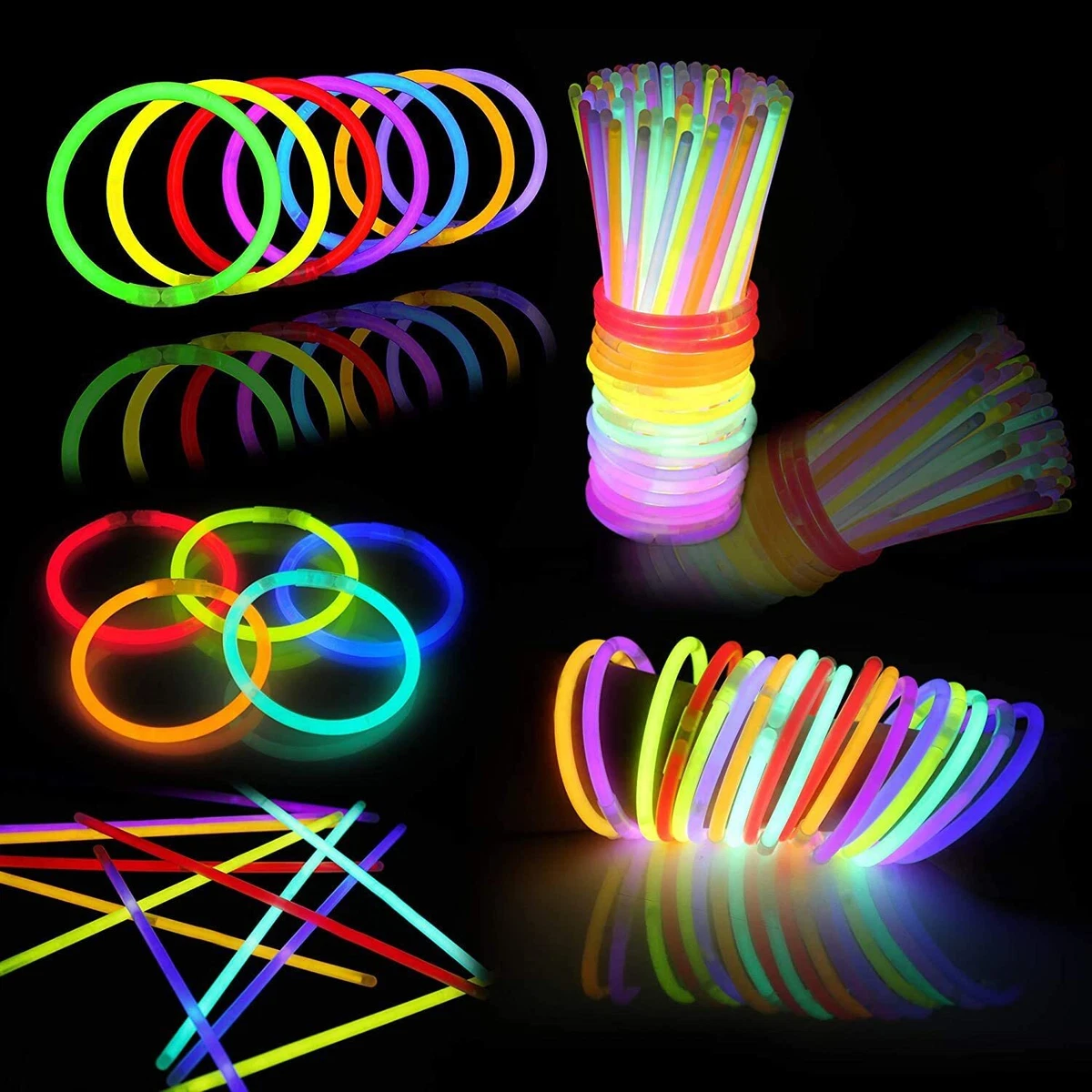 Syncfun 200Pcs 8 Glow Sticks Bulk Glow in the Dark Bracelets