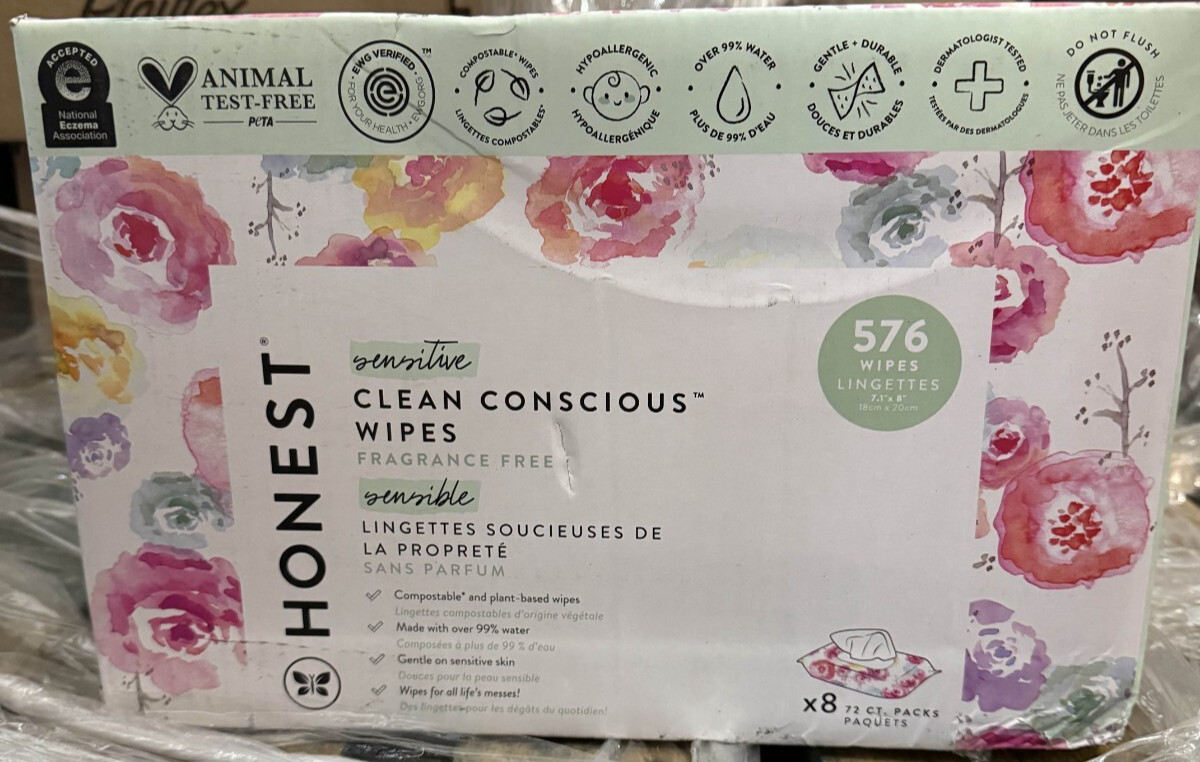 The Honest Company Clean Conscious Unscented Wipes, Over 99% Water 576 Count