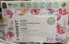The Honest Company Clean Conscious Unscented Wipes, Over 99% Water 576 Count
