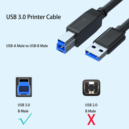 USB Printer Cable A To B Type Male 2.0 Device Cord Brother Dell Epson Cannon HP - Picture 6 of 6