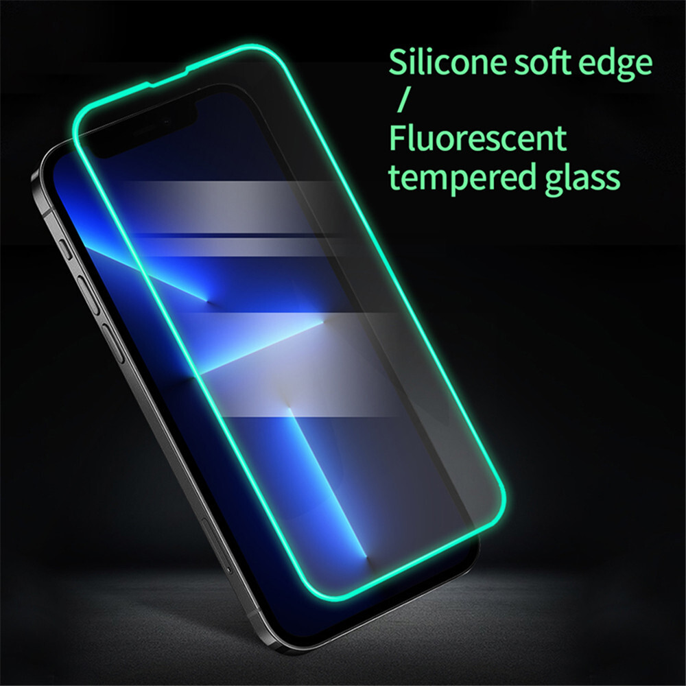 Full Cover Tempered Glass for iPhone 14 13 12 11 Pro SE Anti-Fall Luminous Screen Protector  