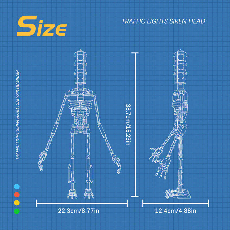 MOC Horror Game Siren Head Traffic Light Head Model Building