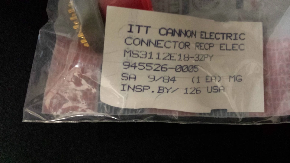 ITT CANNON - MS3112E18-32PY - CONNECTOR, CIRCULAR, SIZE 18, 32WAY. Lot of 10 - Image 3 of 3