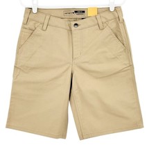 NWT Carhartt Women's Rugged Flex Outdoor Tan Canvas Work Shorts Size 6 Inseam 10