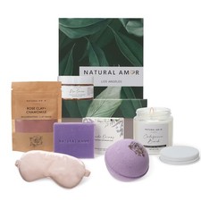 Natural Amor Spa Gift Set for Women 6-Piece Self Care Gift Box with Handmad...