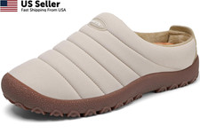 UBFEN Mens Womens Winter Warm Slippers with Fuzzy 16 Women/14 Men, W Beige